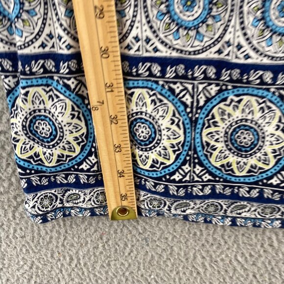 J Jill Dress Womens Small Blue Floral Shift Tee Notch Neck Sleeveless Stretch - Picture 9 of 10